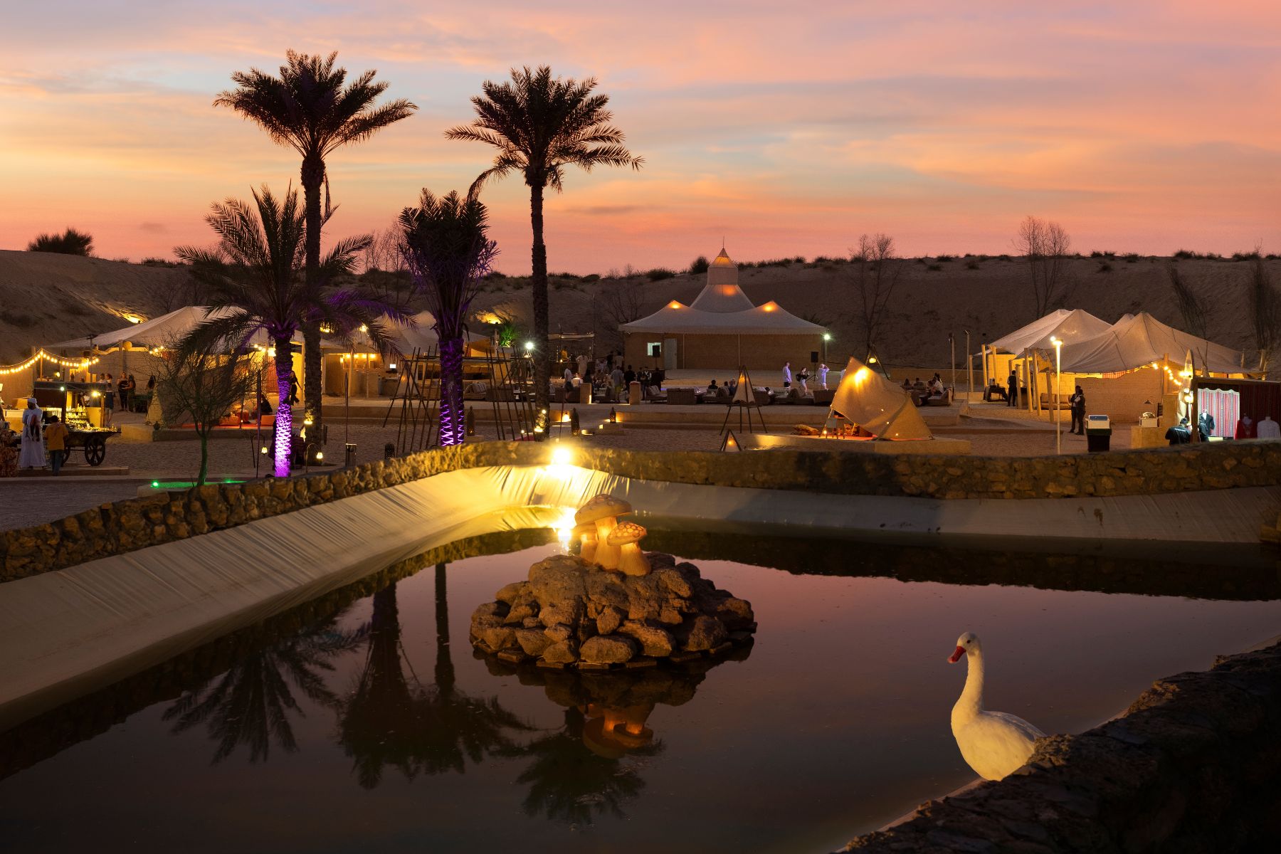 Night View in Caravanserai Desert Safari in Dubai